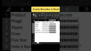 How to Create Barcodes in Excel | Libre Barcode 39 Text Font Tutorial #shorts  #barcode