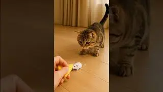 Toy Mouse Chaos 🧠💥 Cat&rsquo;s totally confused! リモコンねずみに猫どうしていいか分からニャい😂 #SmilePlanet #Shorts