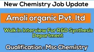 Fresher Msc Chemistry Job at R&D Synthesis #chemistry