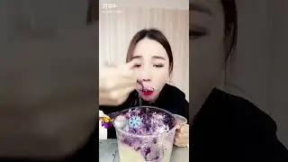 Purple and white ice bites from qian #mukbang