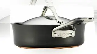 Anolon Nouvelle Copper Hard Anodized Nonstick Cookware Pots and Pans Set, 11 Piece, Dark Gray