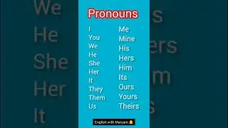 Pronouns Examples #list of Pronouns #English with Maryam
