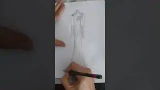 How to draw fashion sketch easy..#trending #art #sketch #costumedesign #outfit