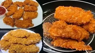 Crispy Chicken Tenders /Fingers/ Strips recipe | High Protein Chicken Breast Recipe|Chicken Tender