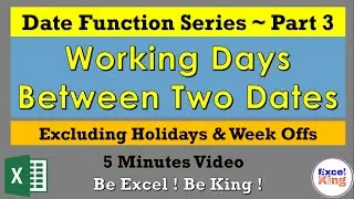 Calculating Working Days Except Holidays & Weekoffs in MS Excel