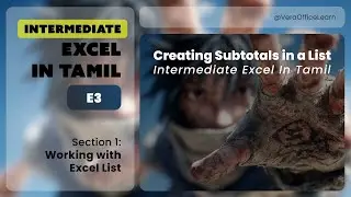 E3: Creating Subtotals in a List | Excel In Tamil