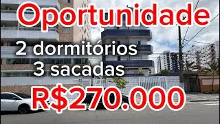 R$270.000 |Apartamento 2 Dormit&oacute;rios | 3 Sacadas | 350M do Mar | Oportunidade | Tupi, Praia Grande 
