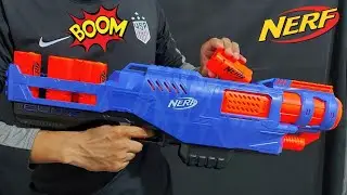 Nerf Trilogy DS-15 N-Strike Elite Toy Blaster with 15 Foam Darts, 5 Shells | Toy Guns | Nerf Guns
