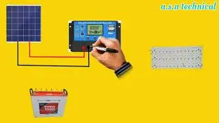Solar Panel Connection at Home With Solar Charger Controller Battery Ked Light || Asn Technical