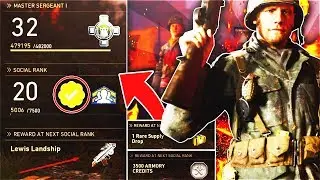 ALL SOCIAL SCORE RANK 20 SECRET UNLOCKS IN COD WW2! MAX SOCIAL RANK IN HEADQUARTERS REWARDS COD WW2!