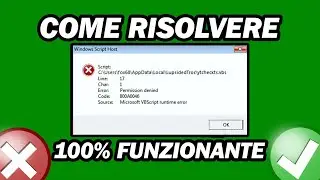 Correggi L'errore Di Runtime Di Microsoft Vbscript | Errore Dell'host Dello Script Di Windows