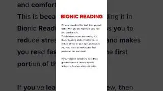 Bionic Reading #shorts #bionicreading #reading #bionic #eyecomfort #techknowledge