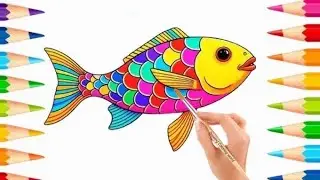Рыба 🐠 легко рисовать ll песня abcd ll мультфильм видео ll песня алфавита ll