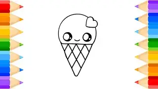 How To Draw Ice Cream Drawing, Painting  For Kids and Toddlers_🌈🎨@midulart