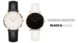 Jam Tangan Hannah Martin Simple Design Original | Black, White, Brown, Pink