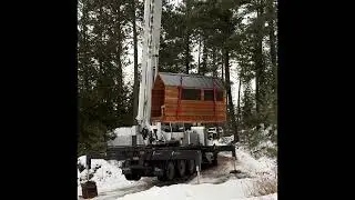 Getting a sauna delivered by crane 