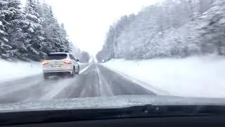Driving home for a weekend in Lithuania - 1 hour in 11 min timelapse