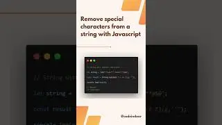 Remove special characters from a string with Javascript #javascript #code #js #reactjs #codeindoor