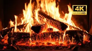4K Fireplace Glow 🔥 | Piano Lofi Music for Cozy Nights & Deep Focus
