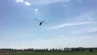 Synergy 806 helicopter aileron shake at 1720rpm head speed