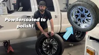 Taking Powder coated wheels to polish EASY!