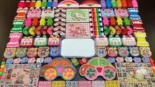 MIXING SLIME WITH CLAY VS MAKEUP VS GLITTER _ Mixing Random Things Into GLOSSY Slime