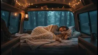 Instant Sleep 24/7: Heavy Rain on Van Roof 🌧️ Cozy Woman & Dog Deep Sleeping Ambience [ASMR 2026]