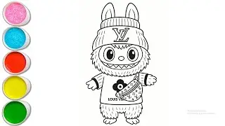 Cute Labubu Doll Drawing for kids, Painting & Coloring for kids, Toddlers | Let's Draw Together