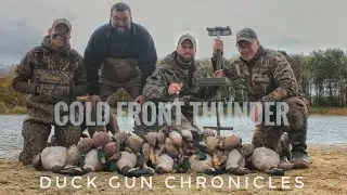 6 Man Limit Indiana Duck Hunt! Cold Front Thunder
