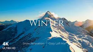 ❄️ 1 Hour Cozy Winter Lofi Snowfall Mix - Deep Focus / Study / Ambience - 4K Ultra HD