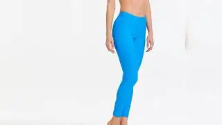 Solid Swim Leggings Beautiful Stitching Beach Pants Women in Sapphire