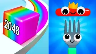 Jelly Run 2048 VS Fork N Sausage - No Commentary || Max Level Gameplay Walkthrough || EP038