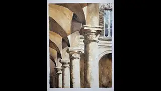 Watercolor Painting of Roman Columns (Time-lapse video of the painting)