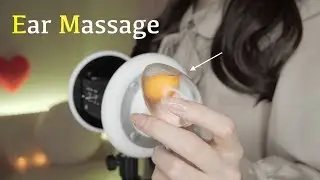 ASMR◇不思議！ペタペタ生卵で強烈耳マッサージ：Raw Egg ? Intense Ear Massage [3Dio]◇No Talking