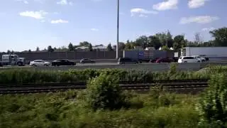 401 traffic as seen from the train
