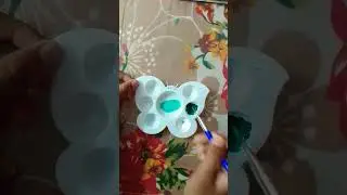 colour mixing dark green + white light green art by sharbani