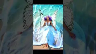 🧚&zwj;♂️ Butterfly Fairy of the Ocean 🦋🌊| #aishorts #fantasyart # fairy