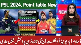 PSL 9 Latest Points Table Today After Psl 2024 Points Table QG vs IU Match 8 Today Match.