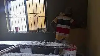 Wall screeding ideas | Using black cement | +2348063098718
