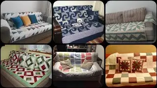 New patchwork quilted couch sofa cover design and ideas💜💜