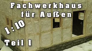 Fachwerkhaus für Außen 1:10 für Kaninchen & Dekoration selber bauen