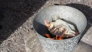 Trying to make fire with different tools