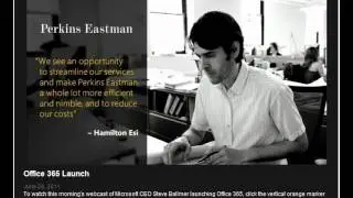 Office 365 Launch - Perkins Eastman Mention