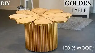 Goldenen Tisch aus Holz selber bauen /Golden Coffee Table EASY/Couchtisch selber bauen /Table DIY