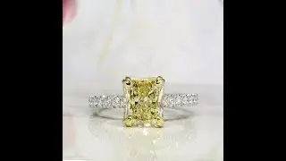 Fancy Yellow Canary Diamond with Hidden Halo Diamond Engagement Ring