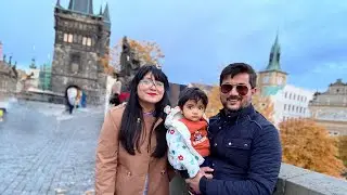 Beautiful Prague city/ Bridge/ local hustle bustle 