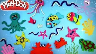 Play Doh Under The Sea Creatures! Fish Tank Creation