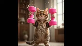 Epic cat workout!  Prepare to be amazed of this feline's fitness journey. #cats #cutecat #funnycats