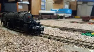 slow-moving Pennsylvania Railroad freight trains