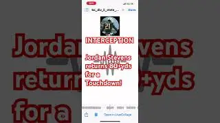 Jordan Stevens Interception for a Touchdown